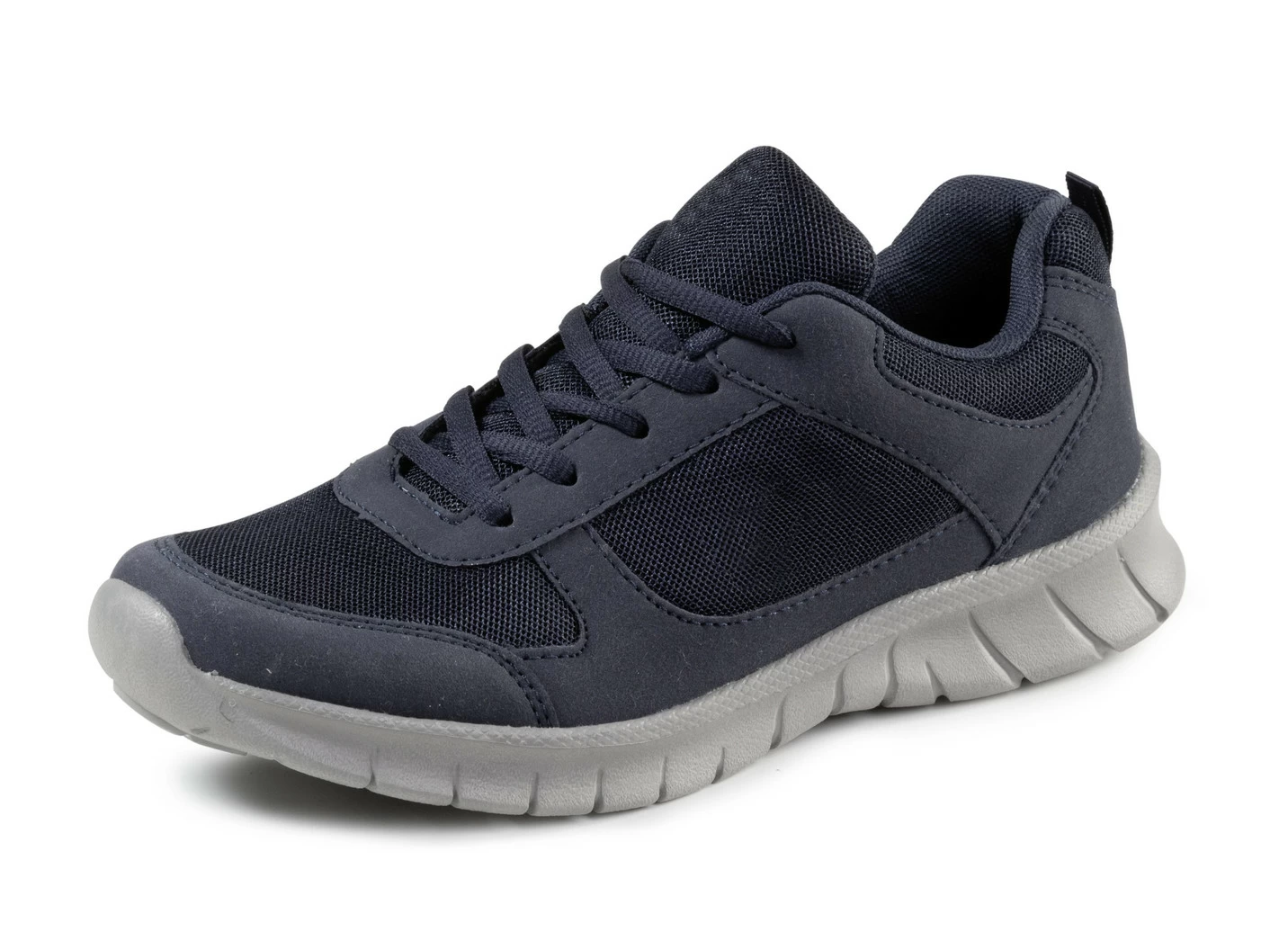 Schnür-Sneaker aus Synthetik und weichem Textilmaterial