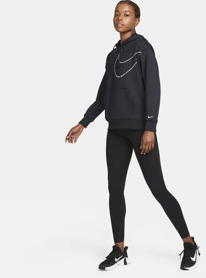 Nike Therma-FIT Fleece træningshættetrøje Sort