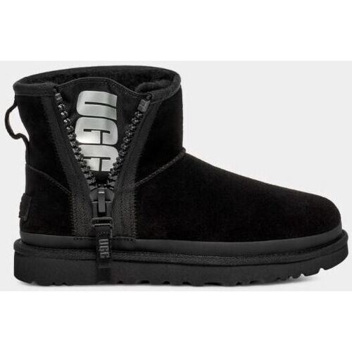 UGG - BOTASCLASSIC MINI ZIPPER TAPE LOGOMUJER Negro