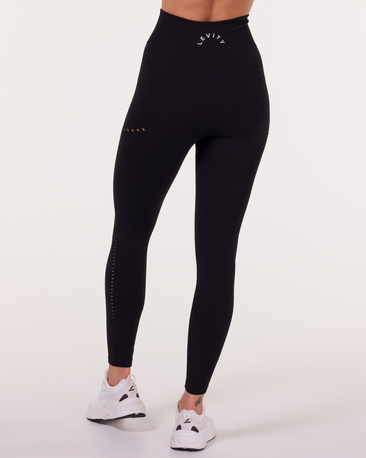LEVITY Balance Herringbone Seamless Tights Black Marl