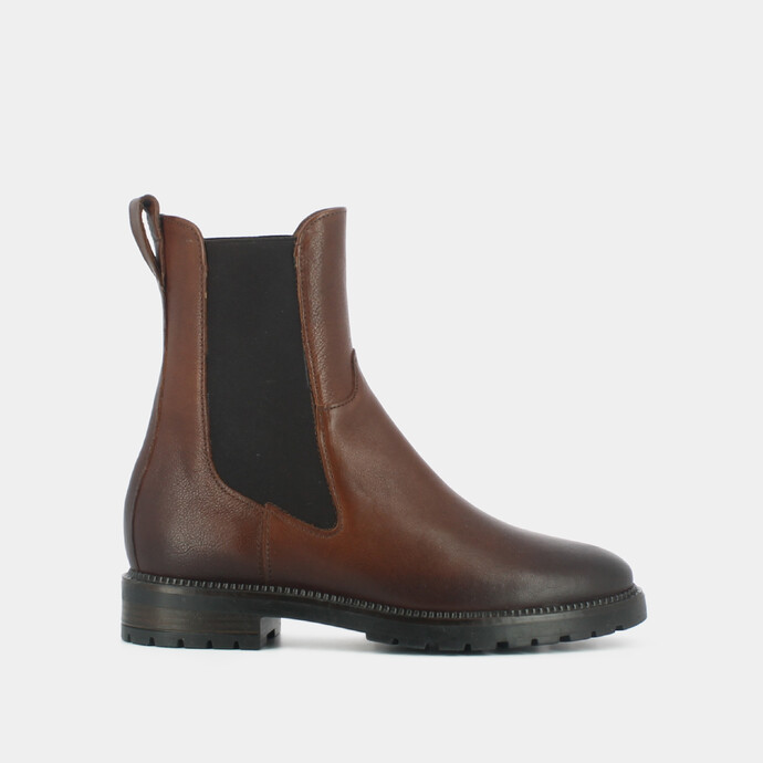 Bottes à élastiques  en cuir cognac