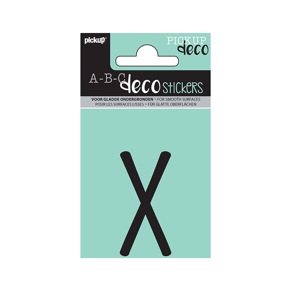 BOKSTAVER PICKUP X ABC DECO MILA 60 MM X SVART