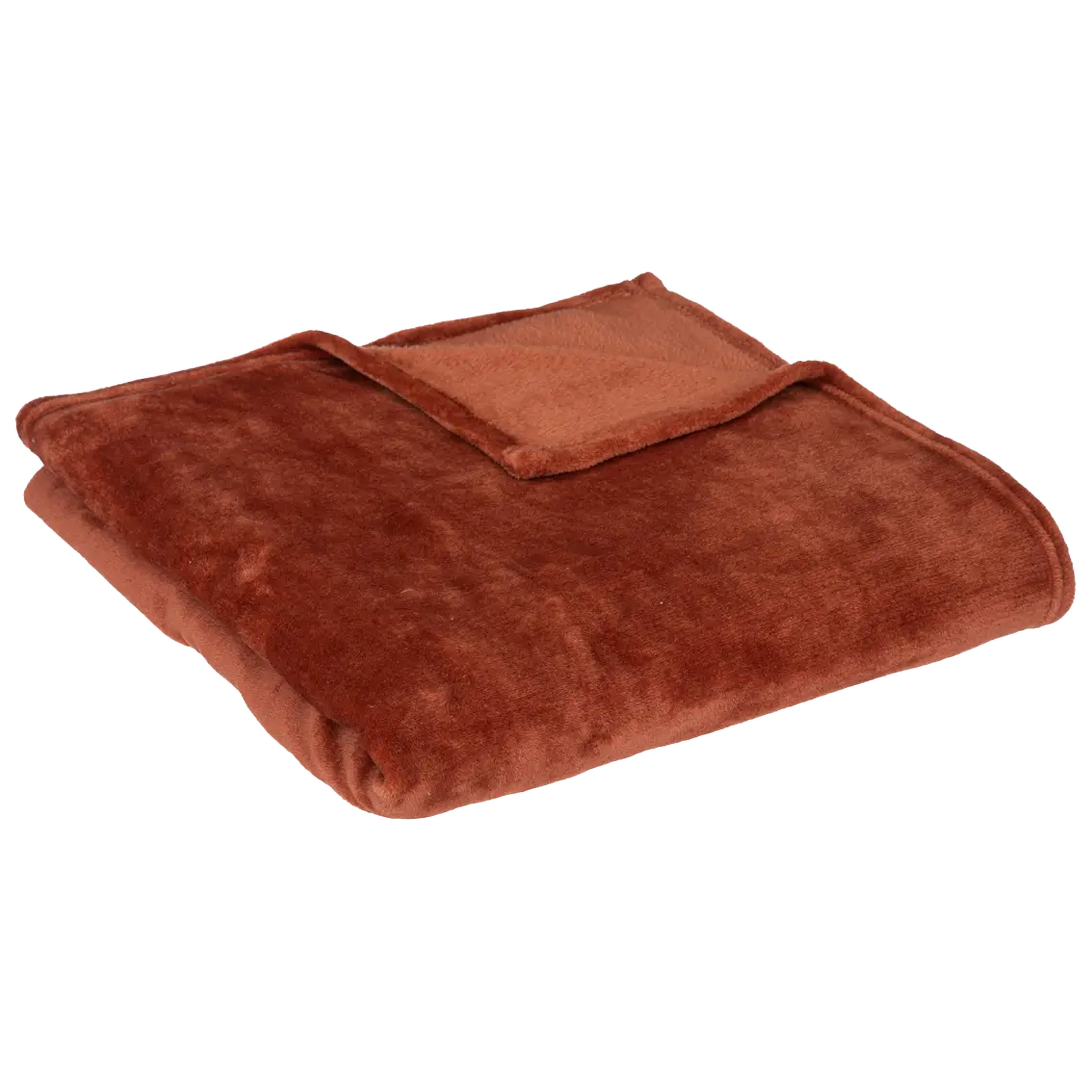 Atmosphera Plaid - terracotta - polyester - 130 x 180 cm