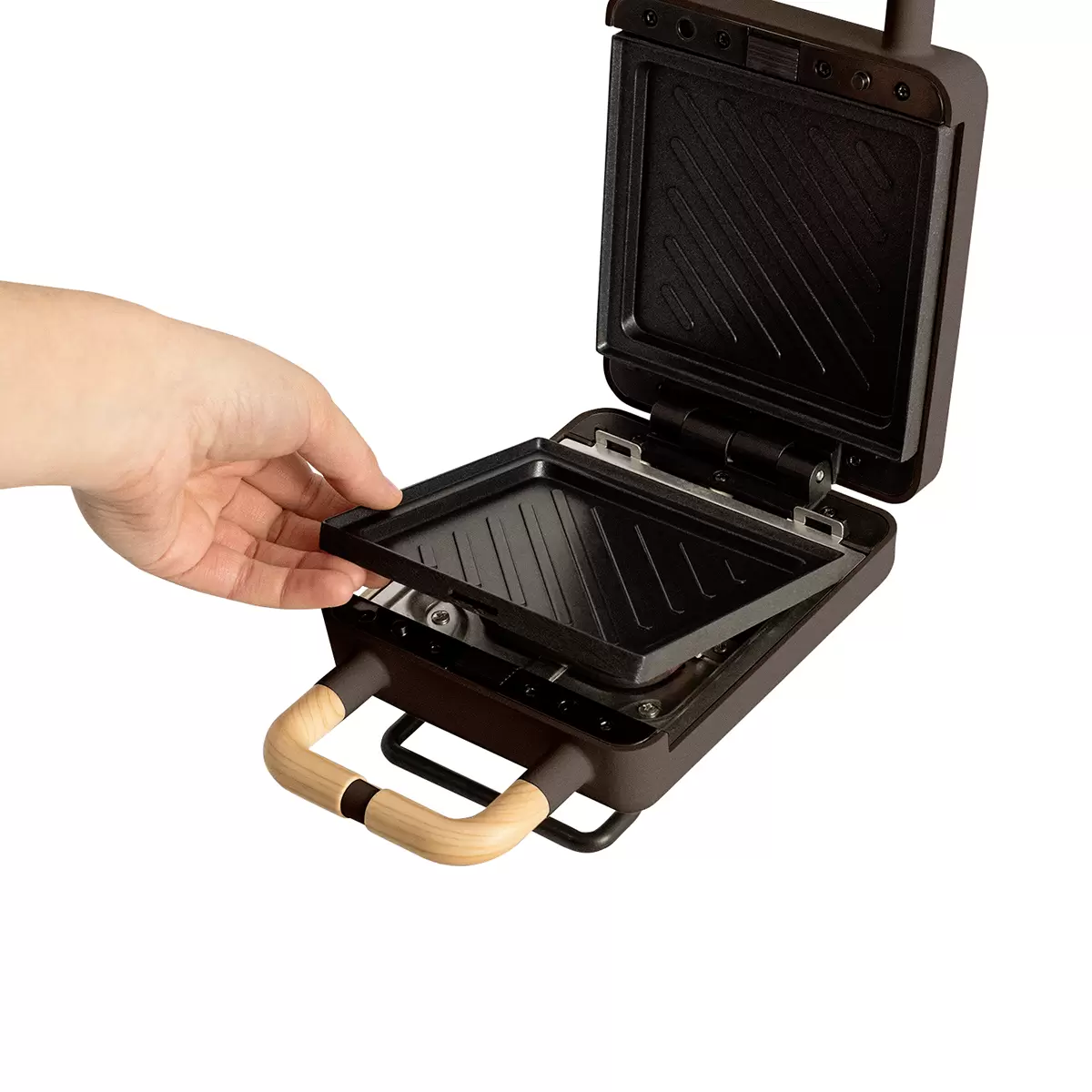 Sandwich- und Waffeleisen STONE 2 IN 1 COMPACT Schwarz