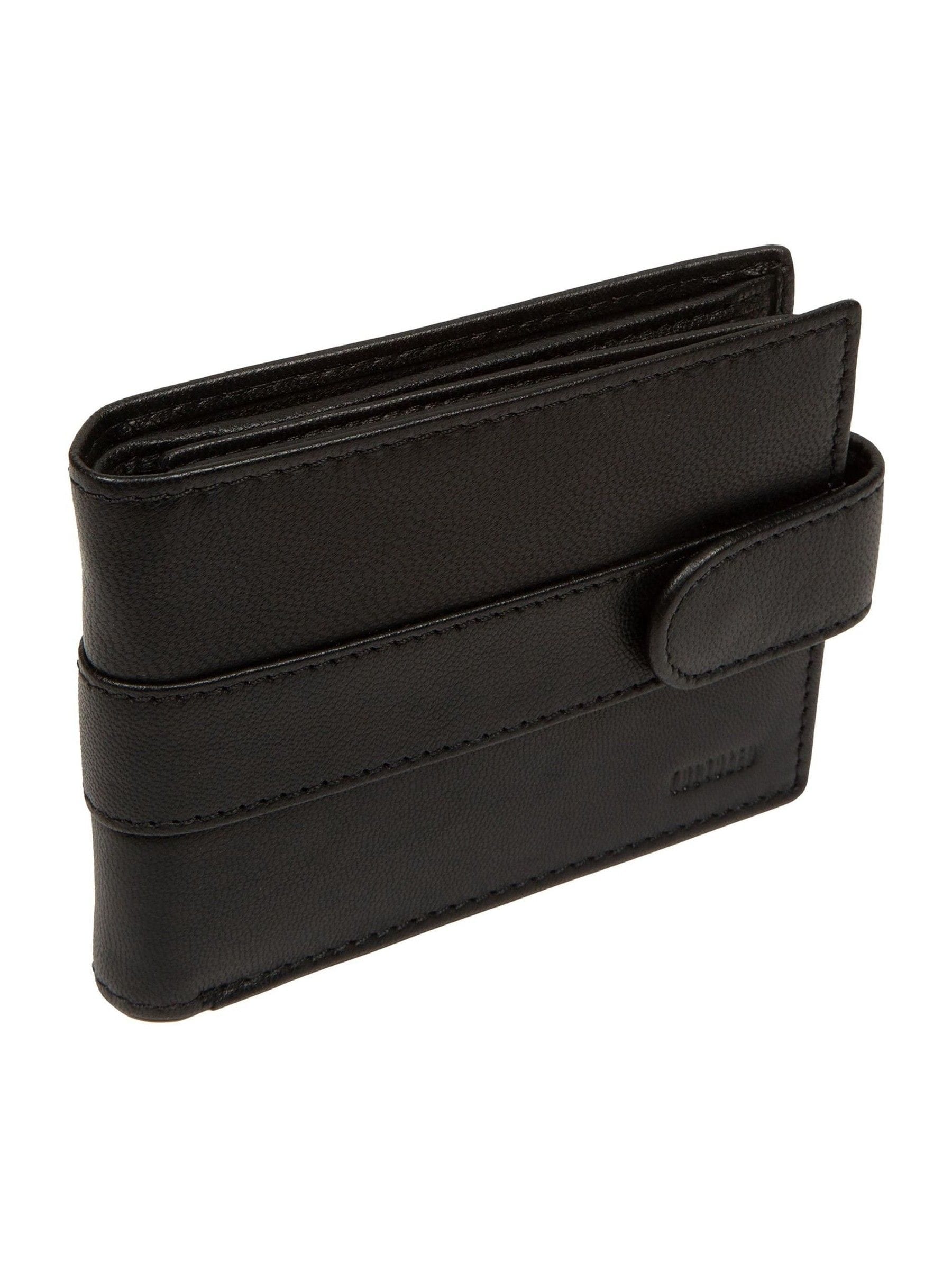 Zwart - Cultured London 'Leo' Leather Wallet