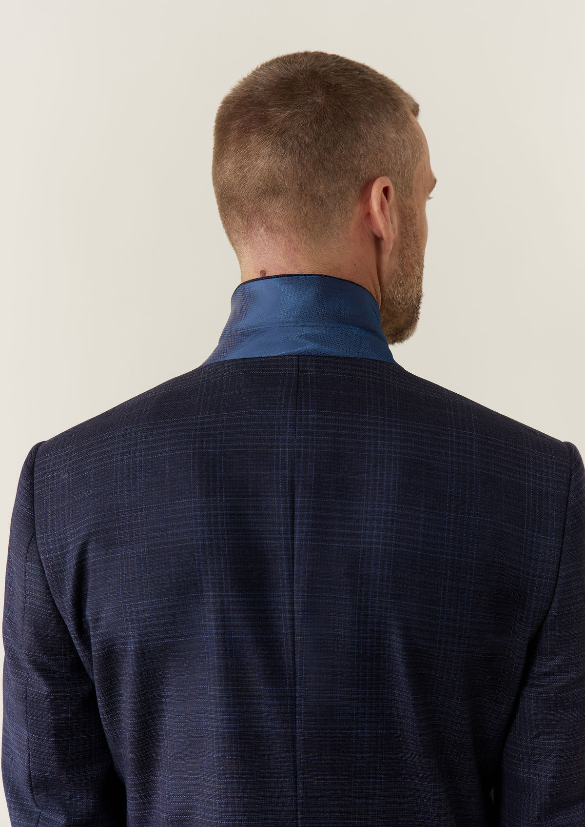 Costume 2 pièces Slim en laine bleu indigo Prince de Galles