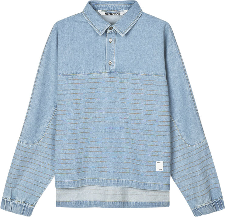 Barfod Sports'' Long Sleeve Denim Pol Light blue