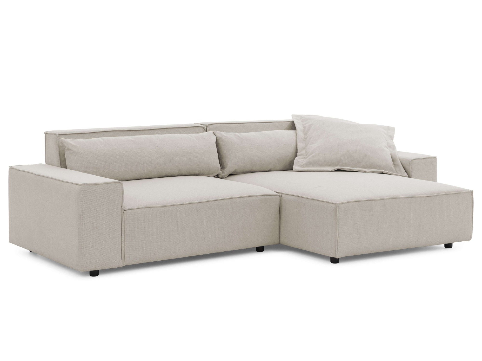 GOODproduct Ecksofa »KINLEE Design-Sofa mit Recamiere rechts/links, Masse B/T/H 251/144/70cm« L-Form mit Wellenunterfederung, ohne Bettfunktion, modern und beguem