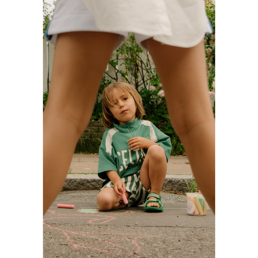 Køb Bisgaard Emerald Green Stripes Trine Kjær X Addie Sandal