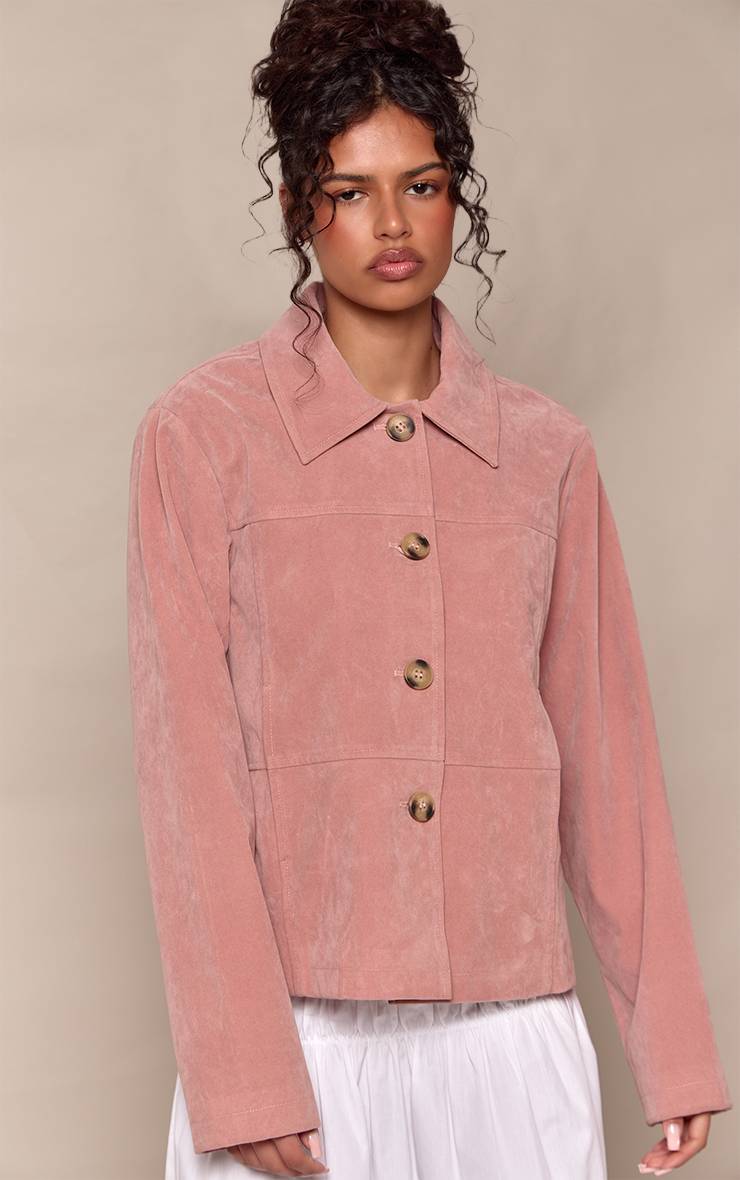 Rose Clair Veste En Synthétique À Panneaux