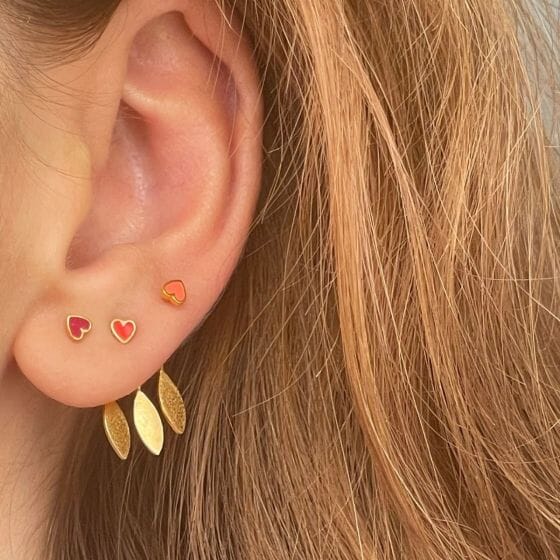 Stine A Petit Love Heart Earring Goldenen 1 02 burgundy