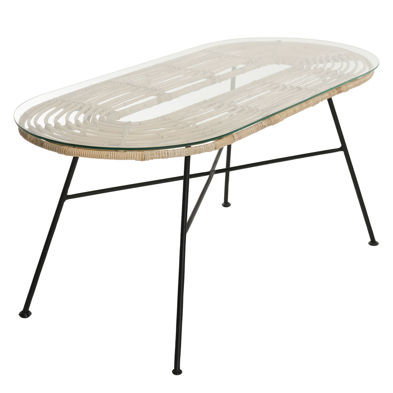 Macabane Table Chloé bois/verre - 100x45 cm