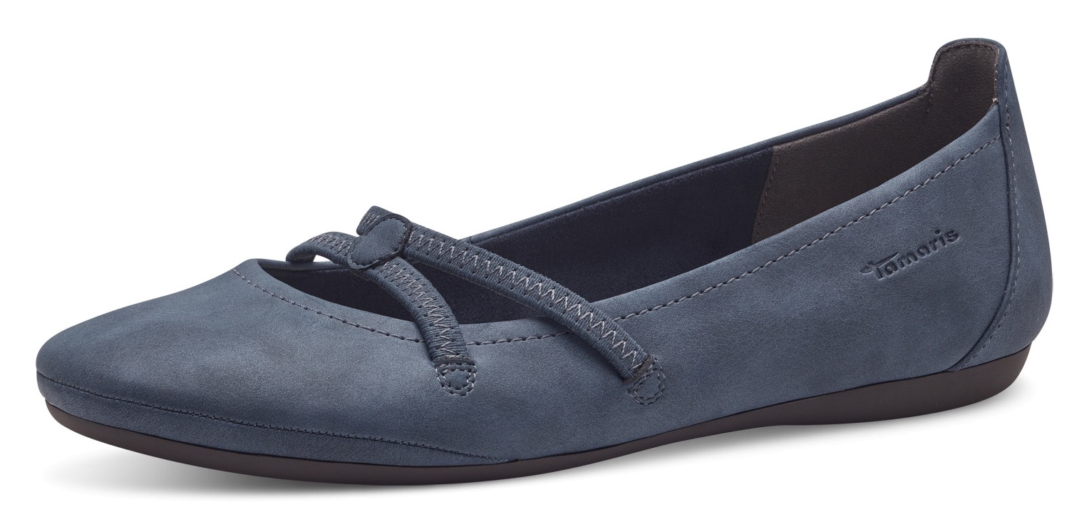 Tamaris Ballerina »Caterina«  Flats, Festtagsmode, Slipper mit Gummizugriemchen