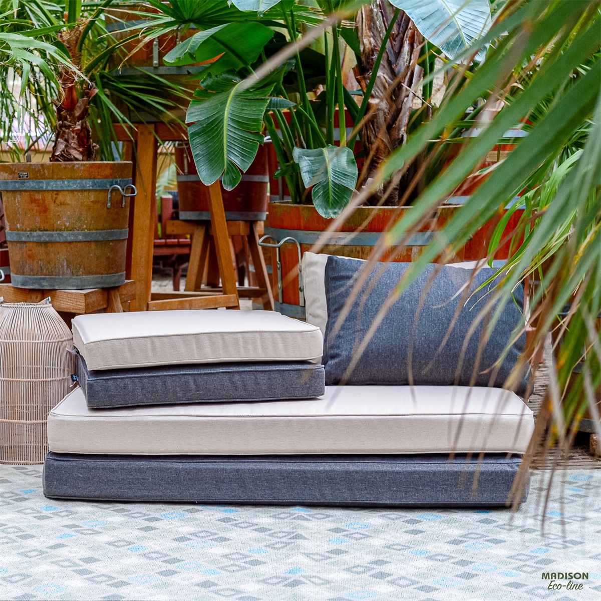 Madison Dark  canvas eco+ Zitkussen - Set van 2