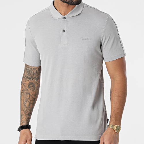 Polo Manches Courtes Tonal Logo Tape 8071 Gris