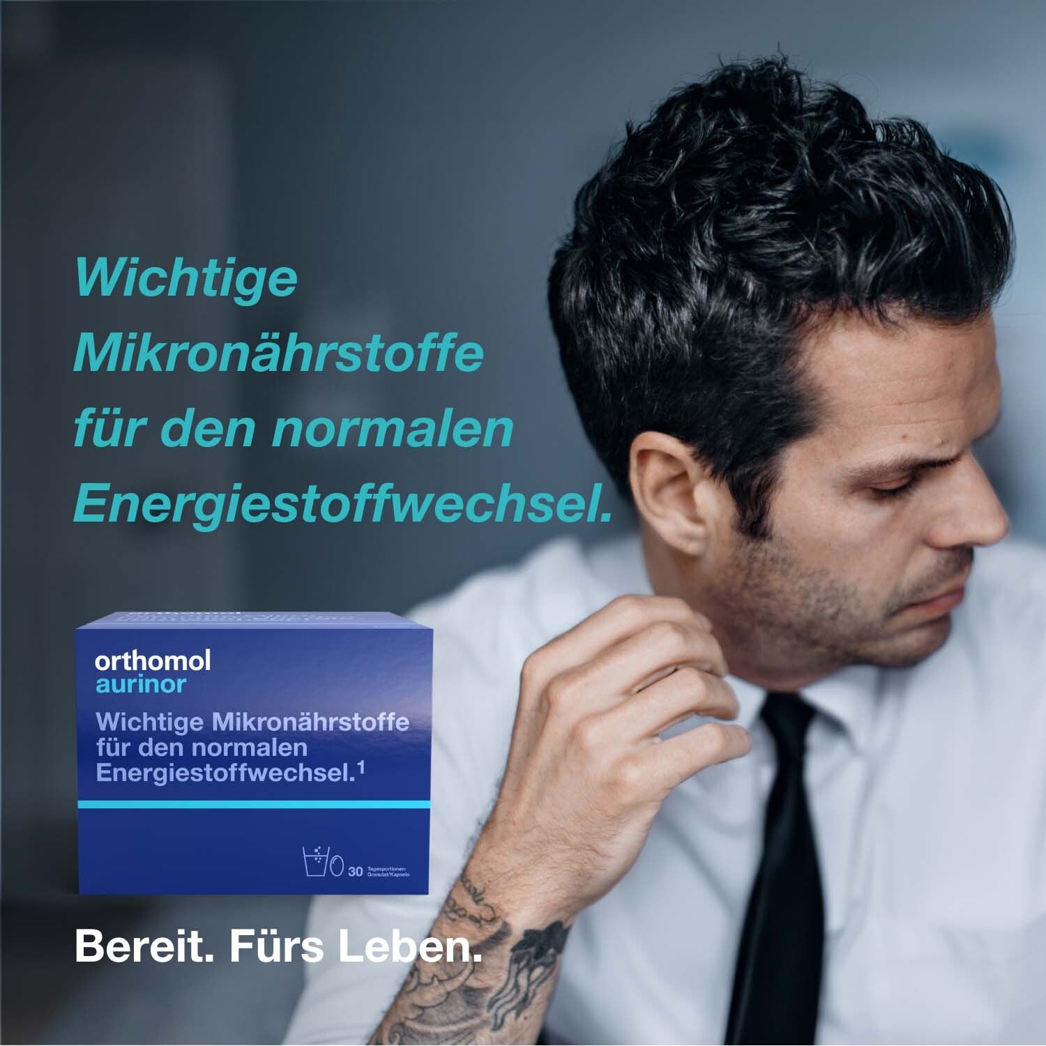 Orthomol Aurinor - unterstützt den Energiestoffwechsel - mit Omega-3-Fettsäure, Vitamin C, Magnesium und Zink - Granulat/Kapseln