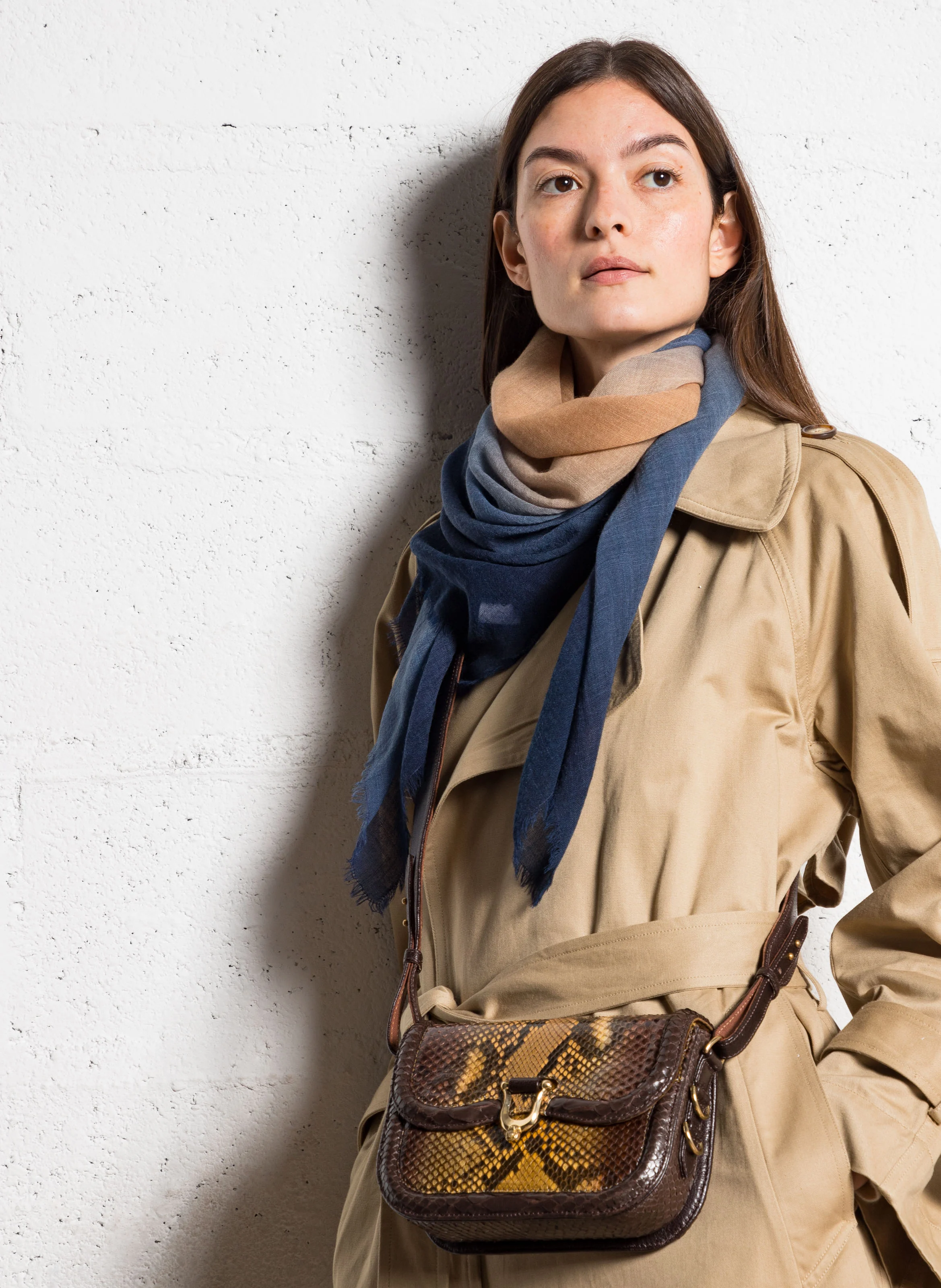 MANON - Sac bandoulière python | Marron