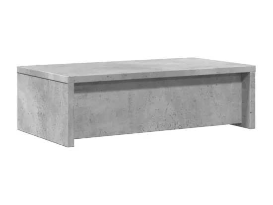 Support de moniteur avec tiroirs gris béton bois d'ingénierie