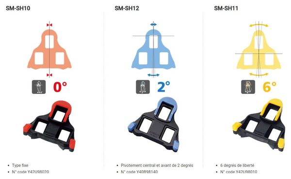 Paire de Cales Route Shimano SM-SH10 0° Rouge