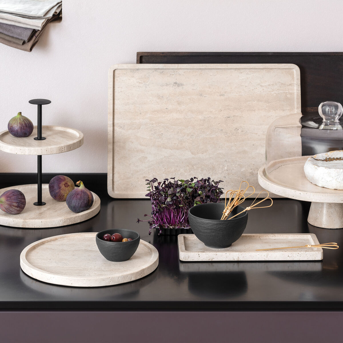 Villeroy & Boch Manufacture Travertine serveringsfat 40,5 x 28,2 cm