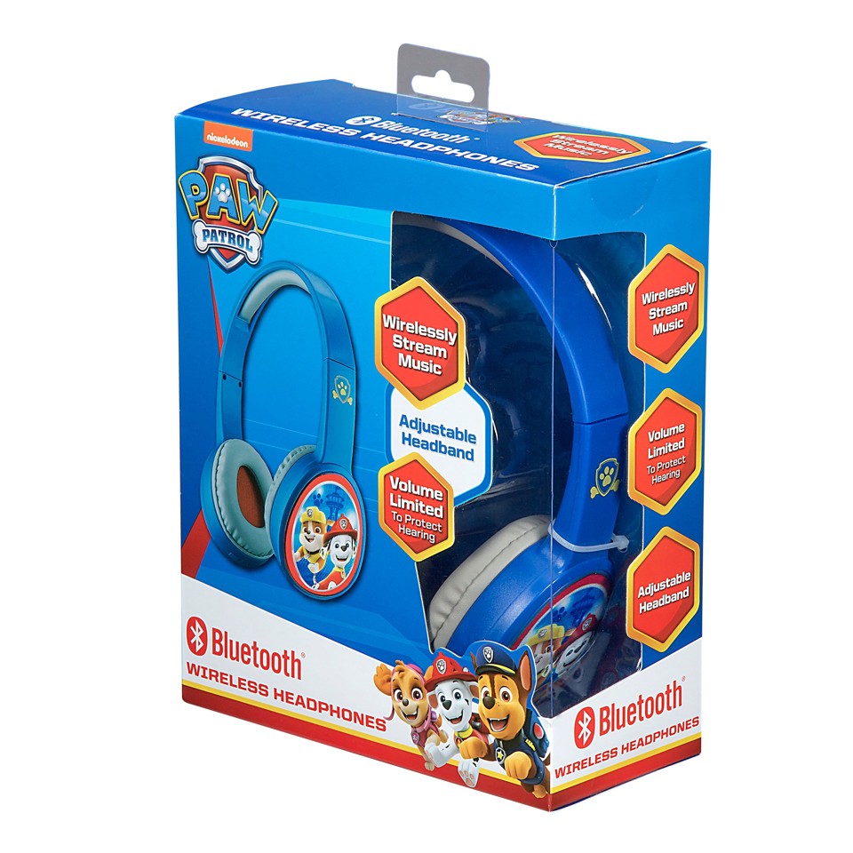 eKids - Disney Paw Patrol hovedtelefoner til børn med lydstyrkekontrol for at beskytte hørelsen