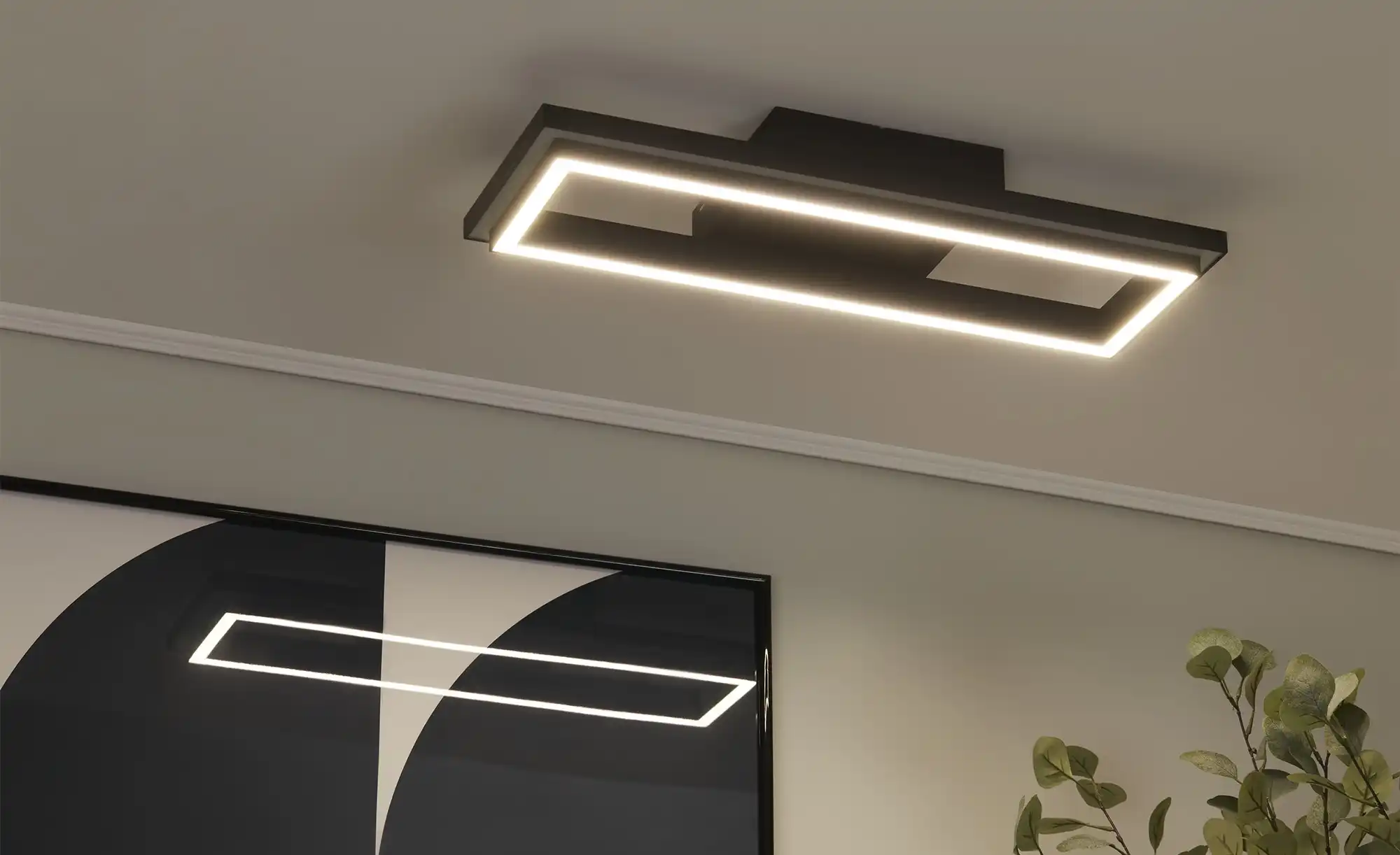 KHG Smart-Home Deckenleuchte, schwarz