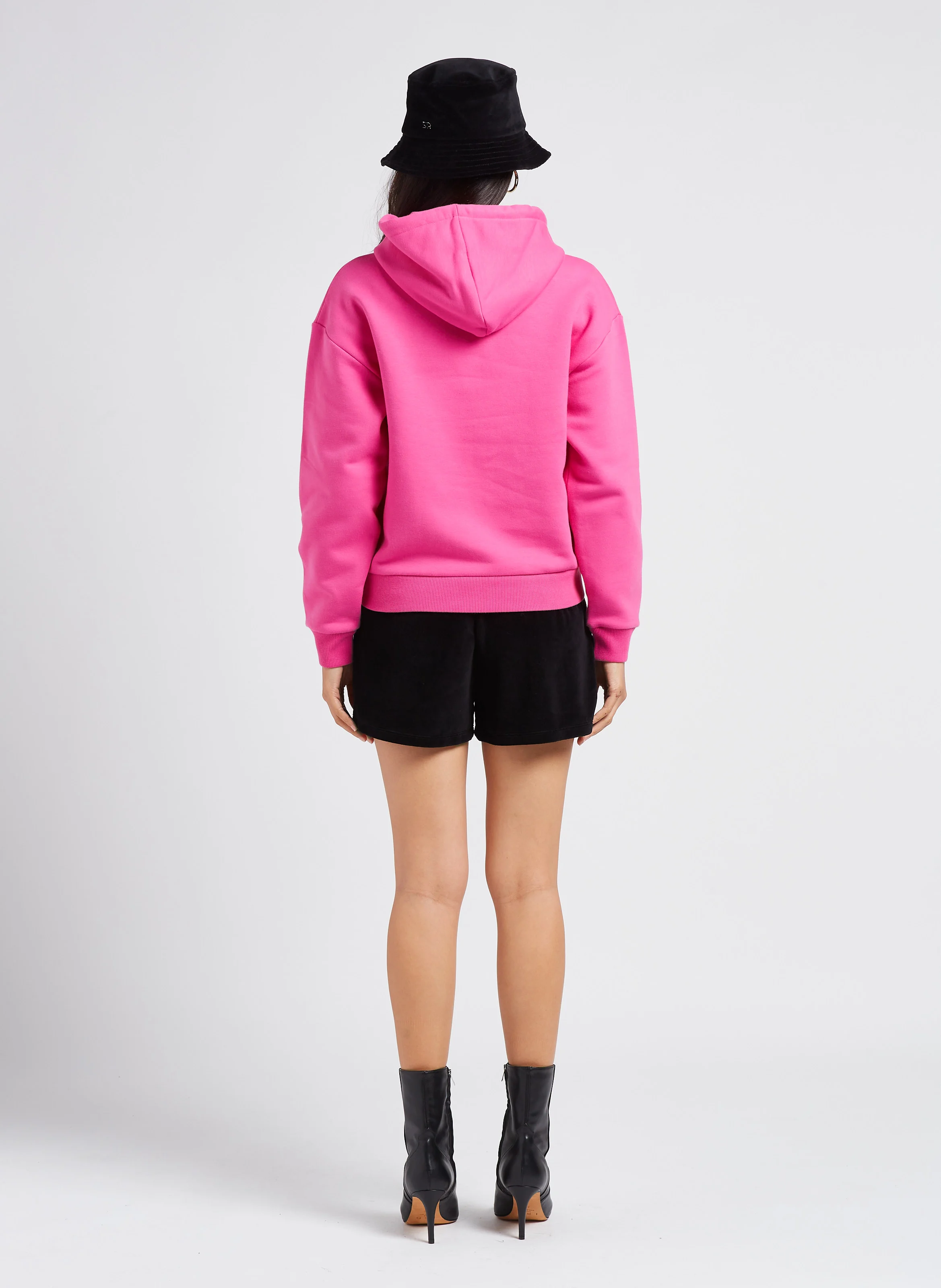 Sweat à capuche en coton | Rose