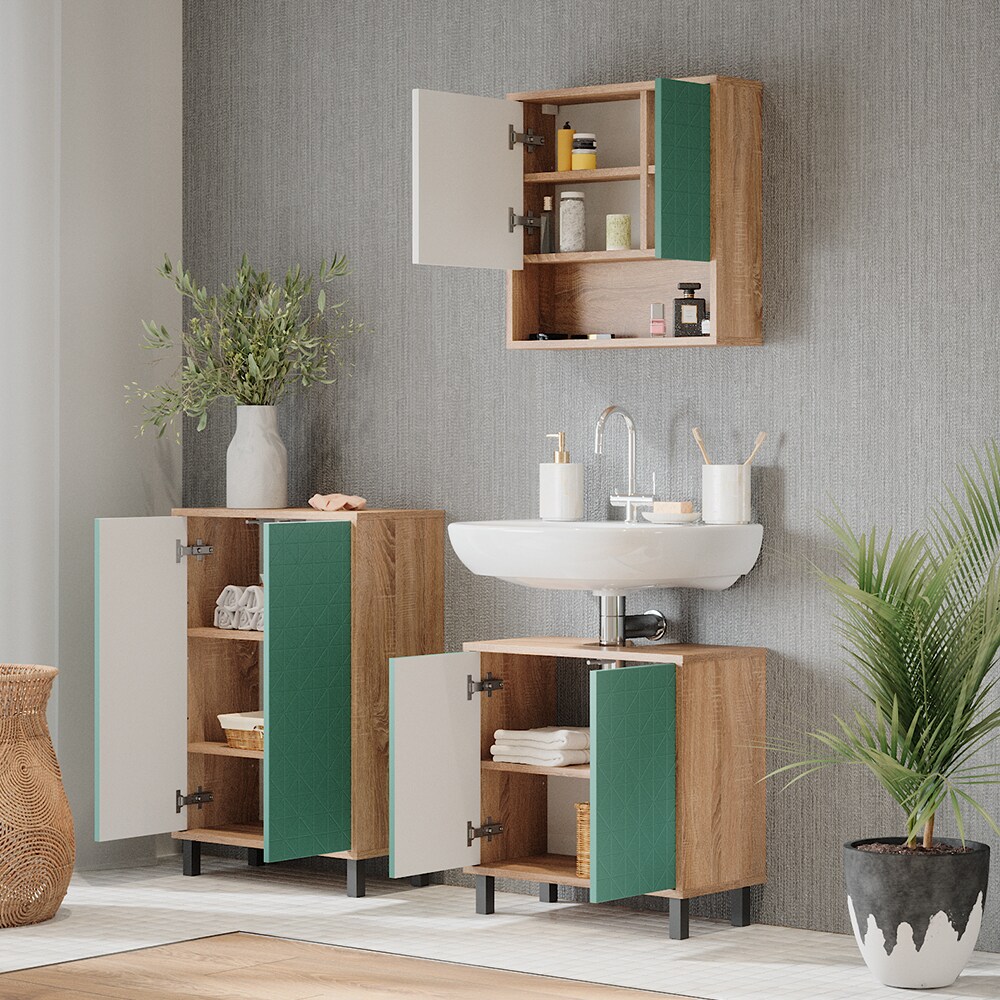 Vicco Badschrank Agasta für Badezimmer 3 Regalfächer, breiter Badezimmerschrank