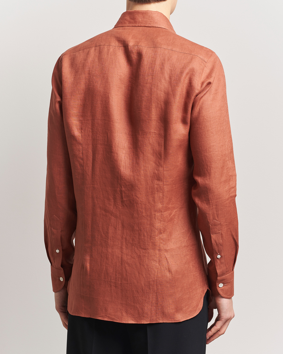 100Hands Cut Away Linen Shirt Rust