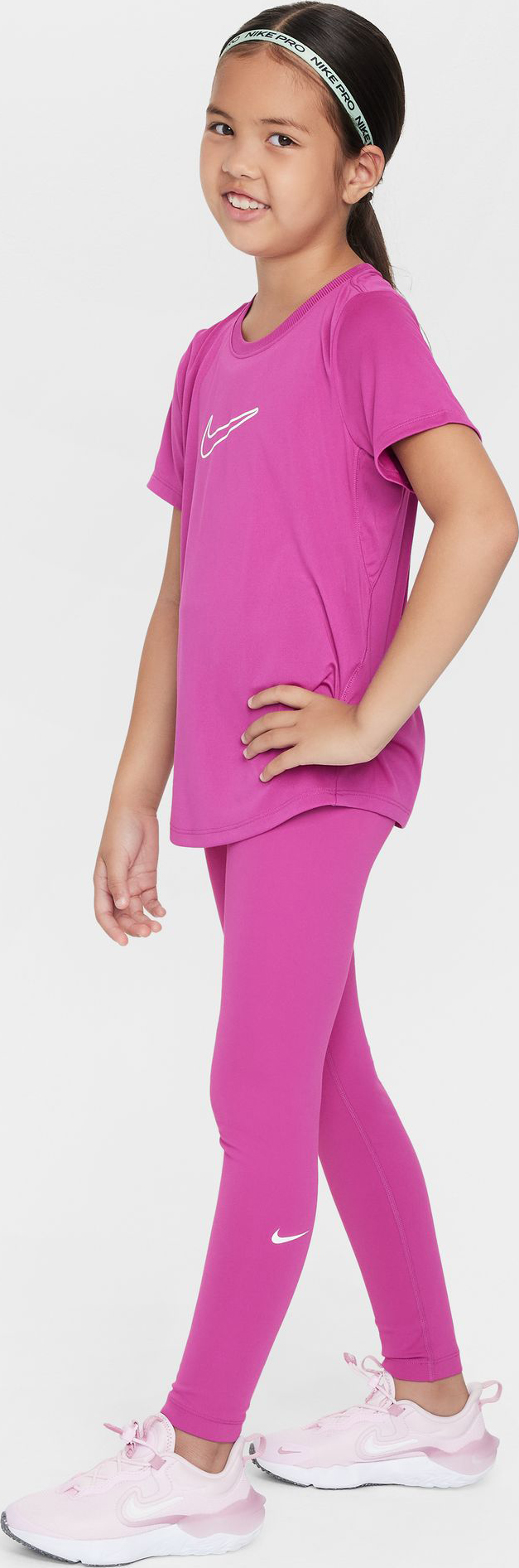 One Dri-FIT High-Waisted Leggings Jente 518/Hot Fuchsia/White