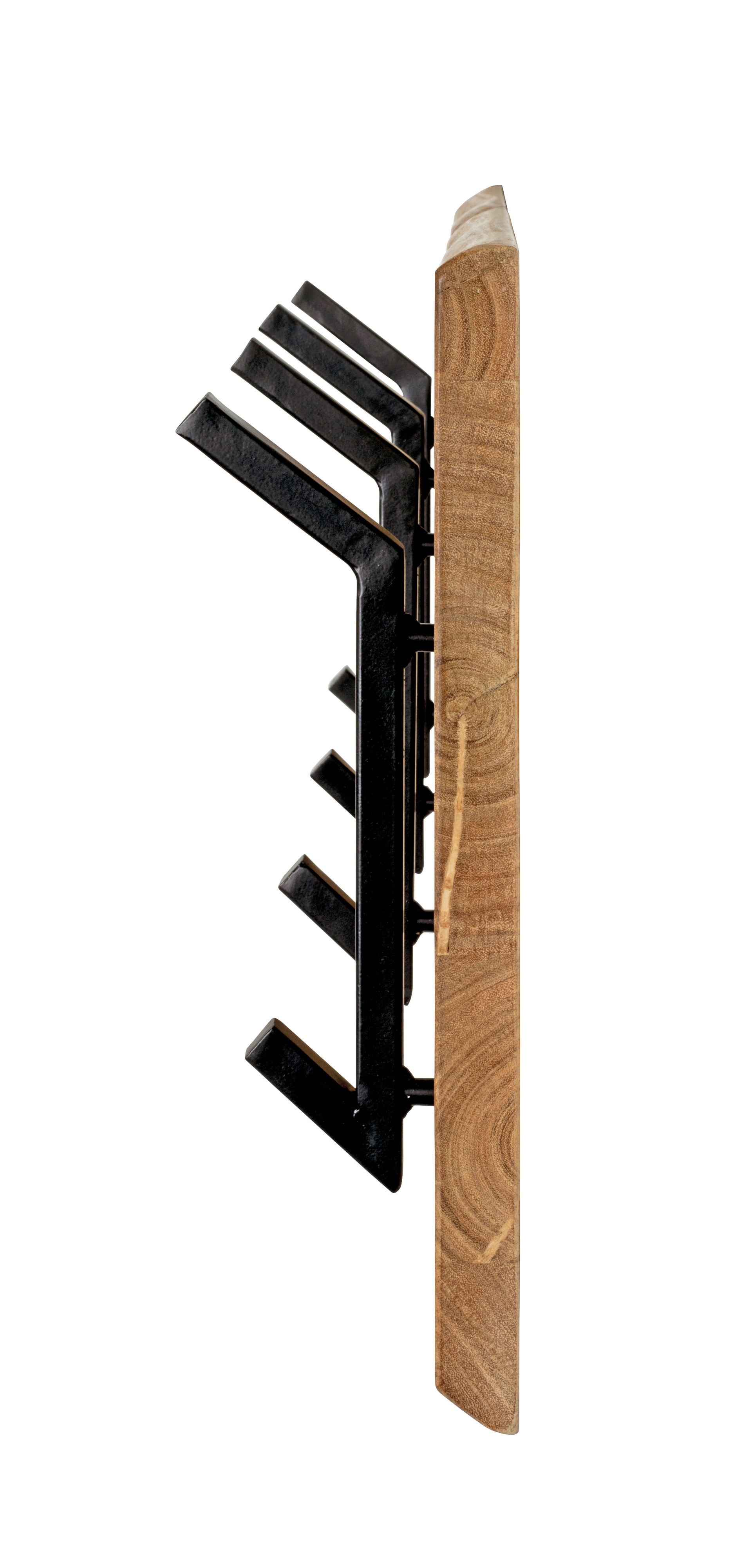 Wandgarderobe 90 x 36 cm Akazie Massivholz/schwarz