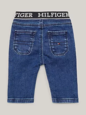 Calça jeans Hilfiger com cós monogramado