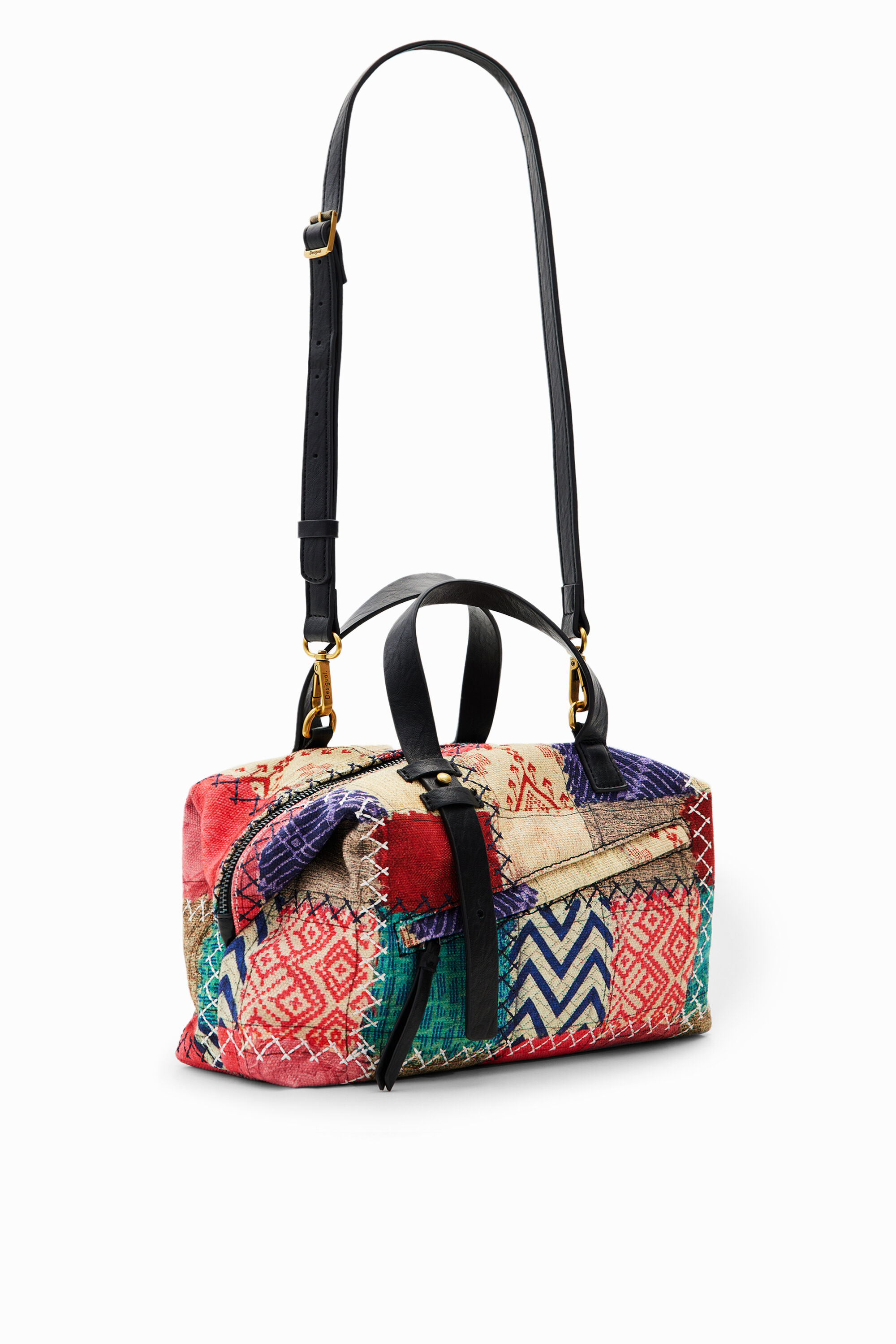 Bolsa mediano remendo de tela