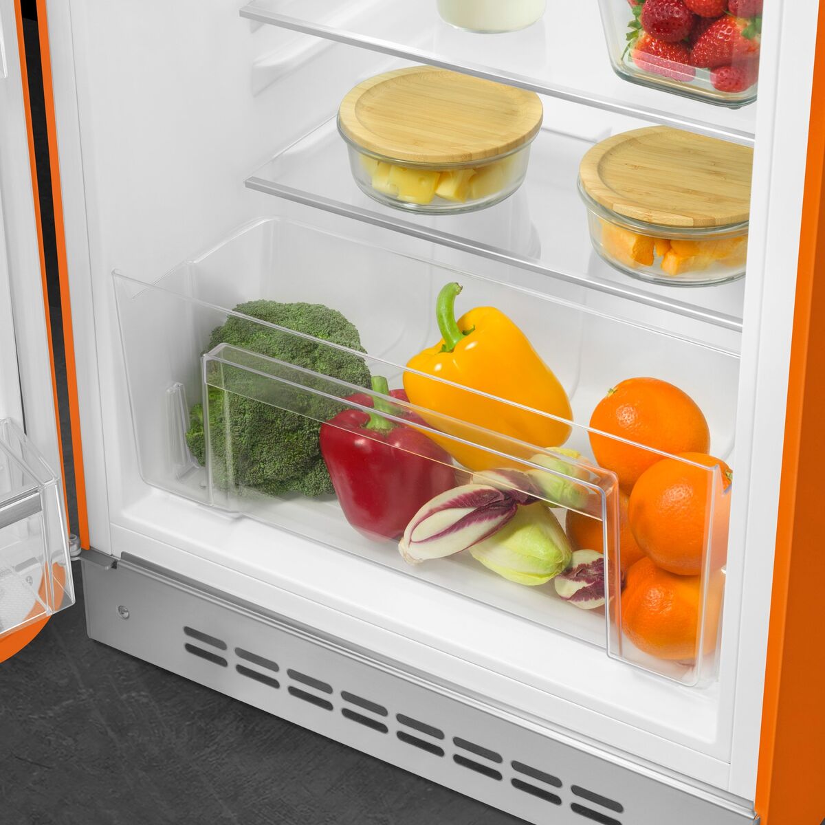 FAB10LBL6 kjøleskap med fryserom, oransje