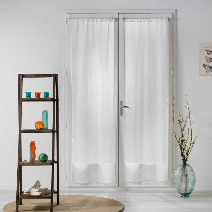 PAIRE DROITE PASSE TRINGLE 70X200CM LUMINEA BLANC