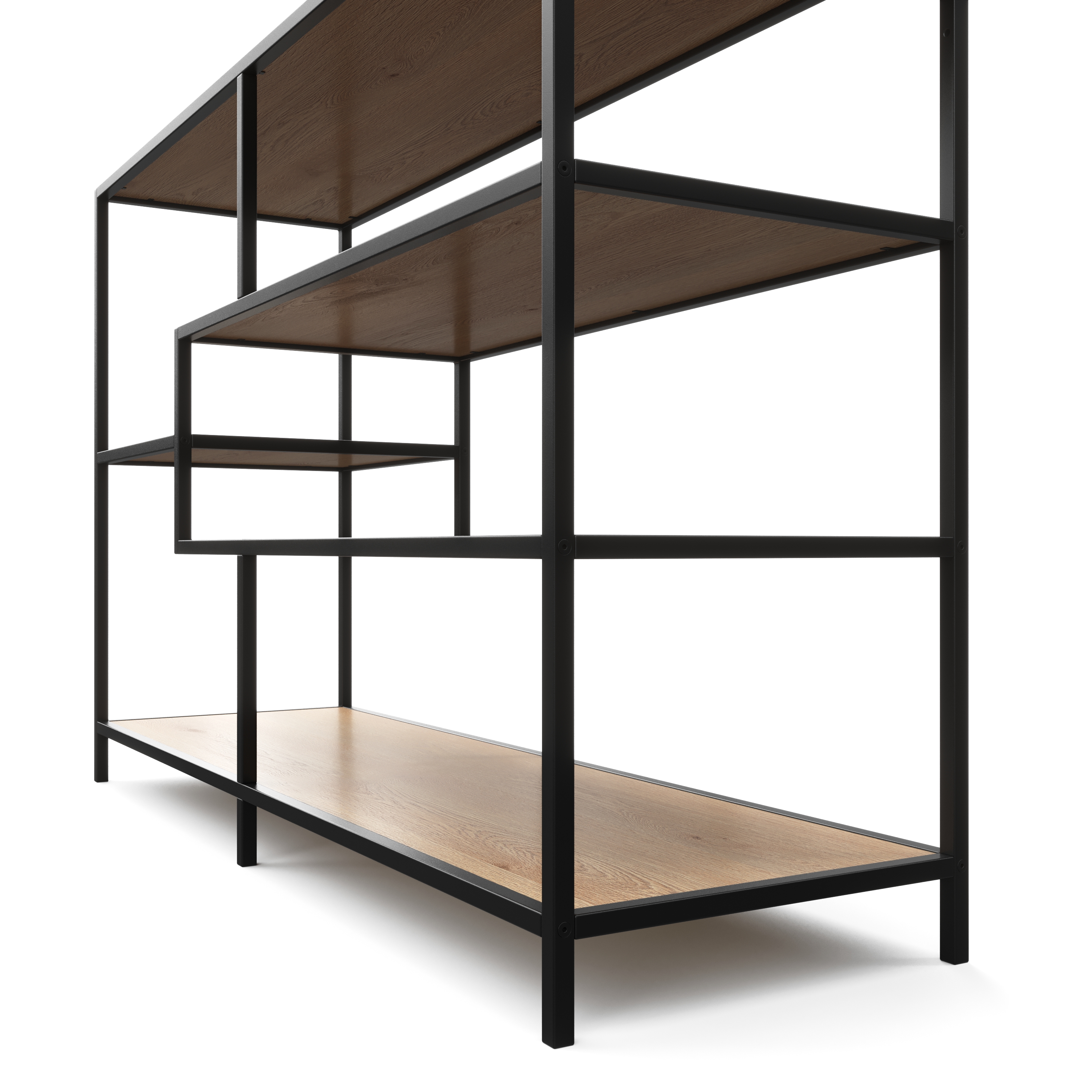 Bücherregal SEAFORD 117 x 78 cm braun/schwarz