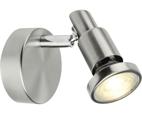LED wandspot 5W 380 lm 3000 KH 11 cm nikkel/chroom