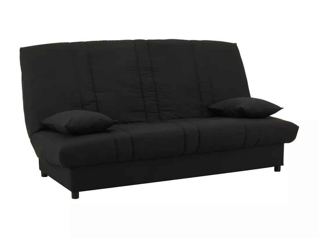 Canapé convertible clic-clac en tissu noir FARWEST III
