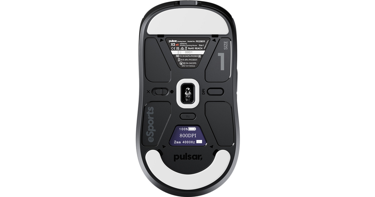 PulsarX2 v3 eS Mini Wireless Gaming Mouse  (Zwart, 32000 dpi)
