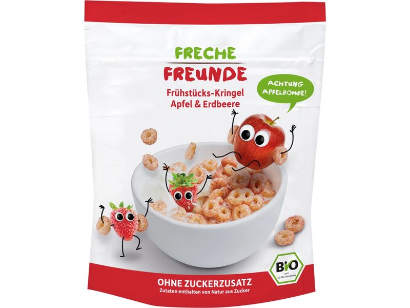 Freche Freunde Frühstücks-Kringel Apfel Erdbeere 6x 125 g Knusprige Bio-Frühstücks-Kringel