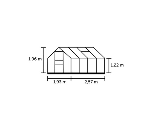 Kas Hallen Populair 86 5,0 m² Helder glas 3 mm 193x257 cm groen