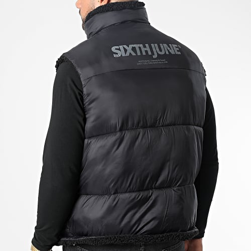 Veste Fourrure Doudoune Sans Manches Réversible U33471MOW Noir