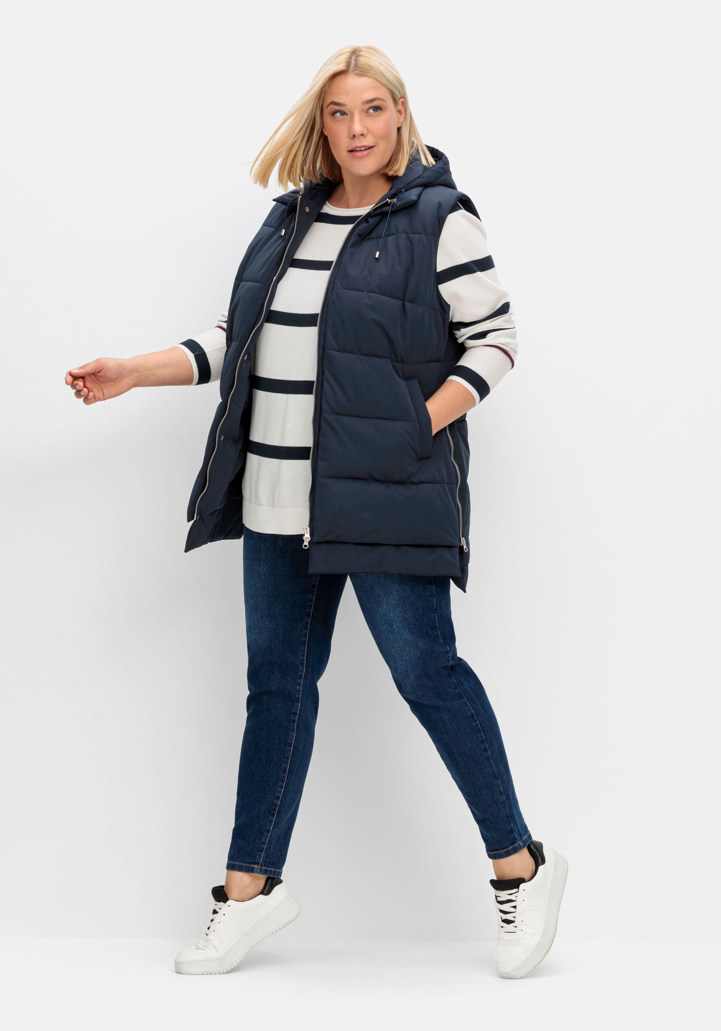 Gestreifter Pullover mit Stern-Stickerei, aus Baumwolle