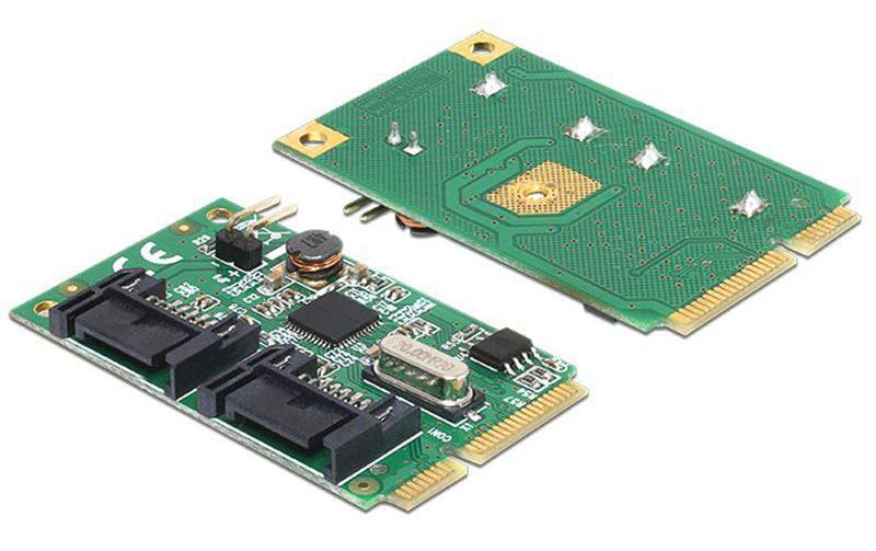 Host Bus Adapter Mini-PCIe – SATA3, 2Port ControllerMini-PCIe Modul2 x SATA 6 Gb/s