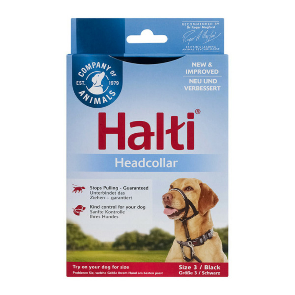 Collier d'entraînement pour chiens halti noir muselière (40-54 cm)