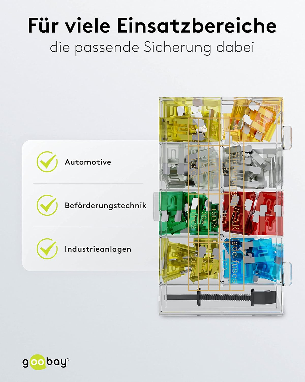 (101-tlg. Set) Auto KFZ Sicherungen Sicherungssortiment Mini Flachstecksicherungen mit Sicherungszieher   Box | Mini ATO/ATC Fuse (20357)