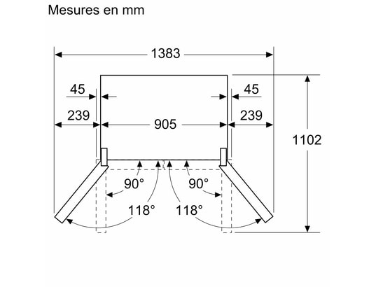 BOSCH - Réfrigérateur 4 portes KFN96AXEA
