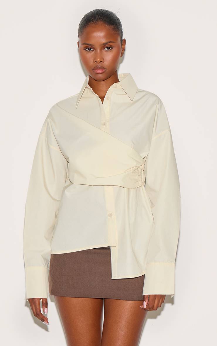 Citron Chemise Drapée Asymétrique