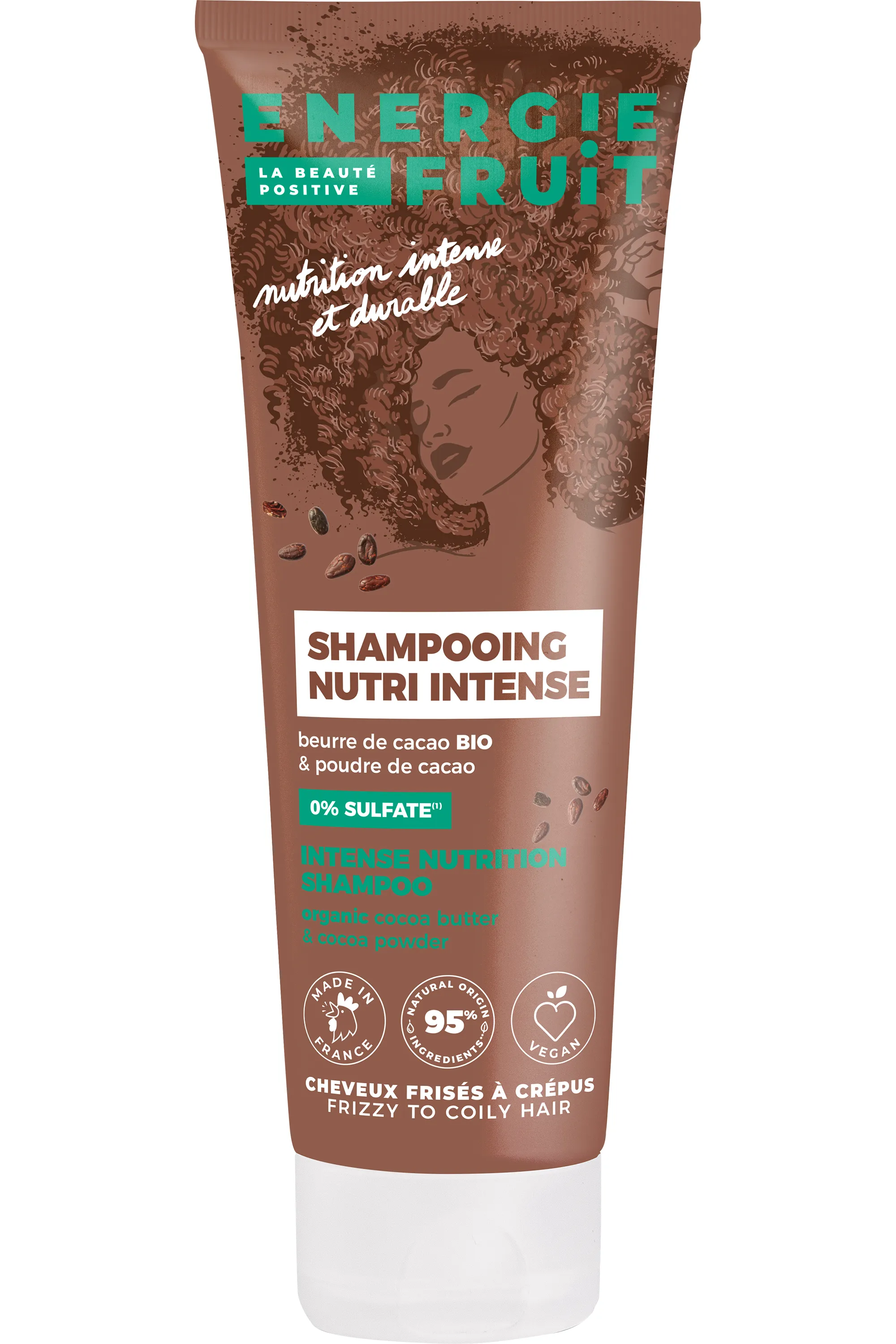 Energie Fruit Shampoing cacao Nutrition intense cheveux frisés à crépus-250 ml