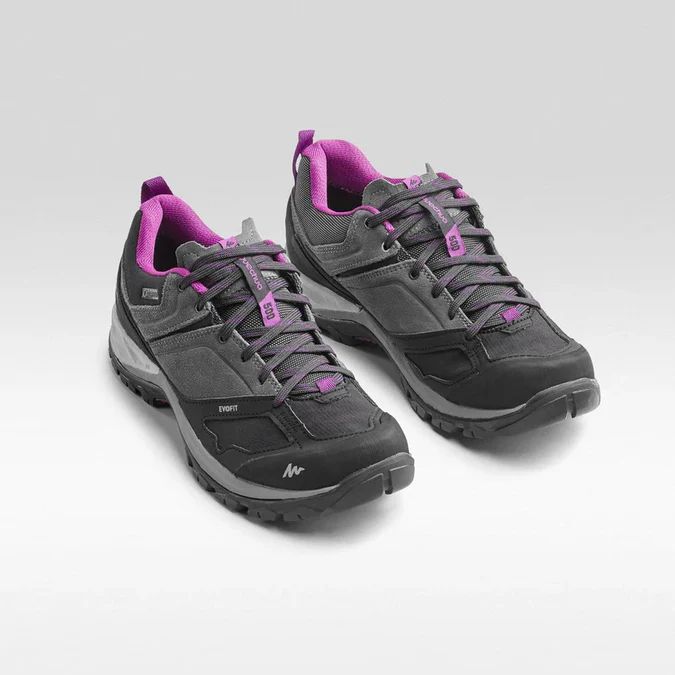 Decathlon Quechua - Sapatos impermeáveis de caminhada na montanha Quechua para mulheres - MH500 - rosa e cinza